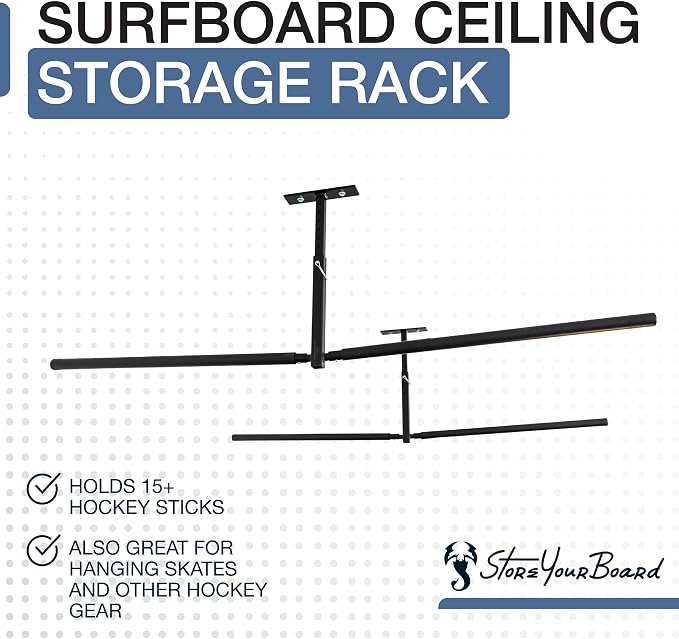 StoreYourBoard Standup Paddle Board and Surfboard Garage Storage Rack - Adjustable Ceiling Mount Hanger for SUP Storage, Heavy Duty Overhead Paddleboard Organizer for Garage, Space Saving Rack