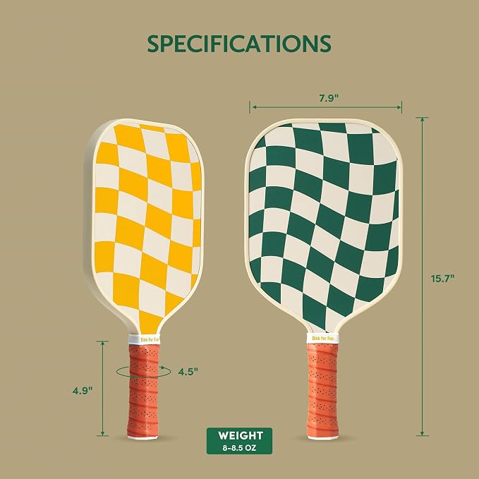 Pickleball Paddles Set of 2/4- USAPA Approved Graphite/Fiberglass Pickleball Racket, 2 Pickleball Rackets, 4 Balls and 1 Portable Carry Bag, Aesthetic Pickle Ball Set for Men Women Beginners