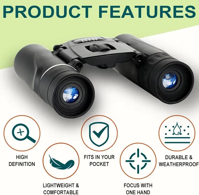 Binoculars with Compass 7 in 1 Survival Paracord Bracelet, Fire Starter, Compass, Whistle, Outdoor Ultimate Tactical Gift for Kids, Men, Scouts Gift for Him/Her, Spyglass, Birthday Gift