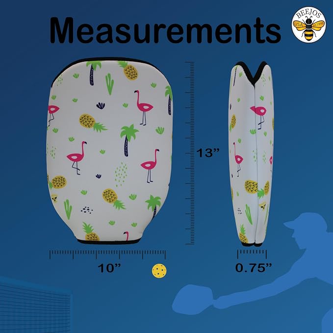 BeeJos Hawaiian Collection: Premium Slip-On Pickleball Paddle Cover-Fits Standard Size Paddles-Zipperless (Paddle not Included)