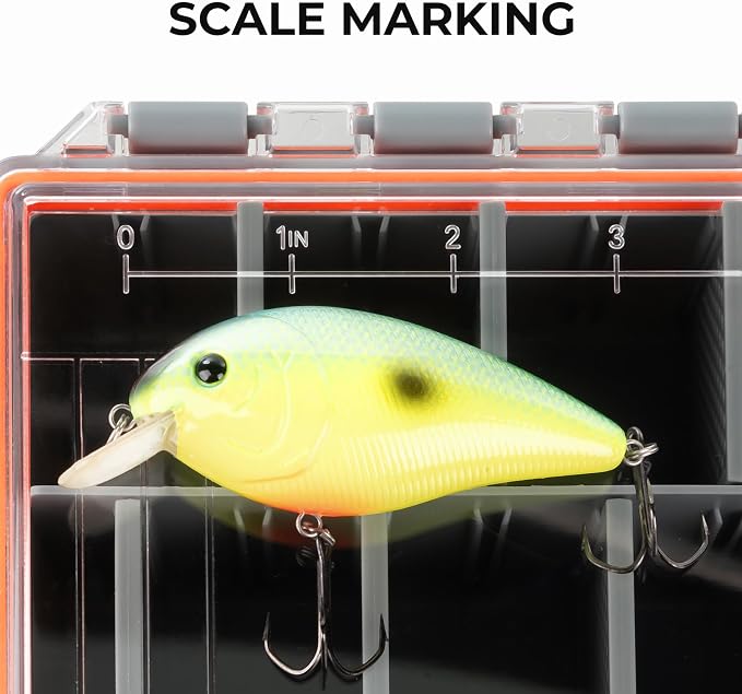 KastKing HyperSeal Waterproof Tackle Box, 3700 Deep Tackle Trays, Fishing Tackle Box Organizer With Removable Dividers, Fishing Gear & Fishing Accessories Storage, 1 Pack
