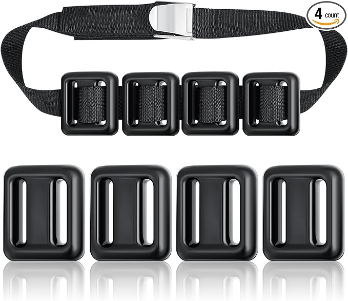 Tellegloww 4 Pcs Dive Weights Belt for Scuba Diving Coated Dive Weights Nylon Dive Belt with Metal Quick Release Buckle for Free Diving Spear Fishing