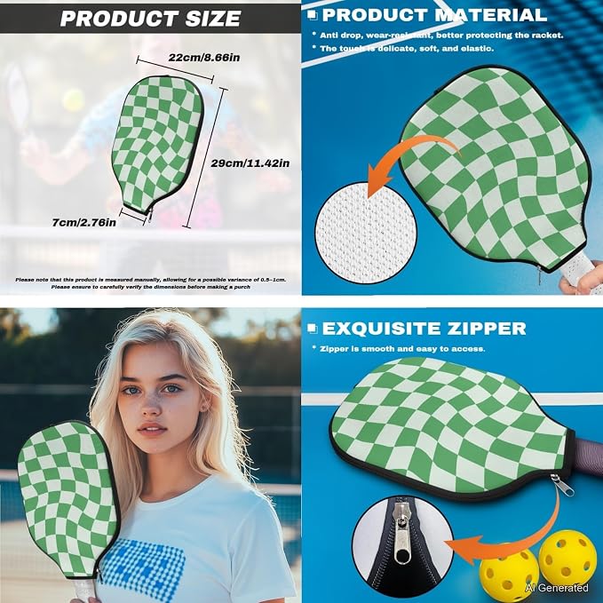 Pickleball Paddles Set 3PCS Pickleball Paddle Case Pickleball Racket Pickleball Bag Ideal for Beginners Gifts