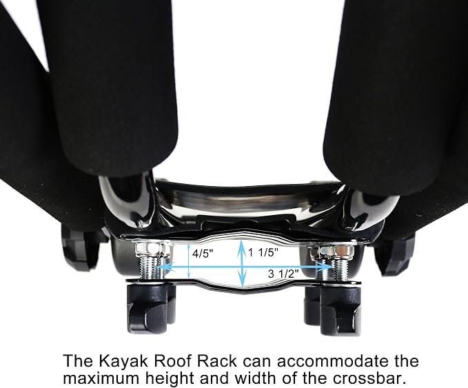Folding Kayak Roof Rack J-Bar Adjustable | For Kayak/Canoe/SUP, Roof Mounting, SUV/Car/Truck Crossbars(23-krf-2)