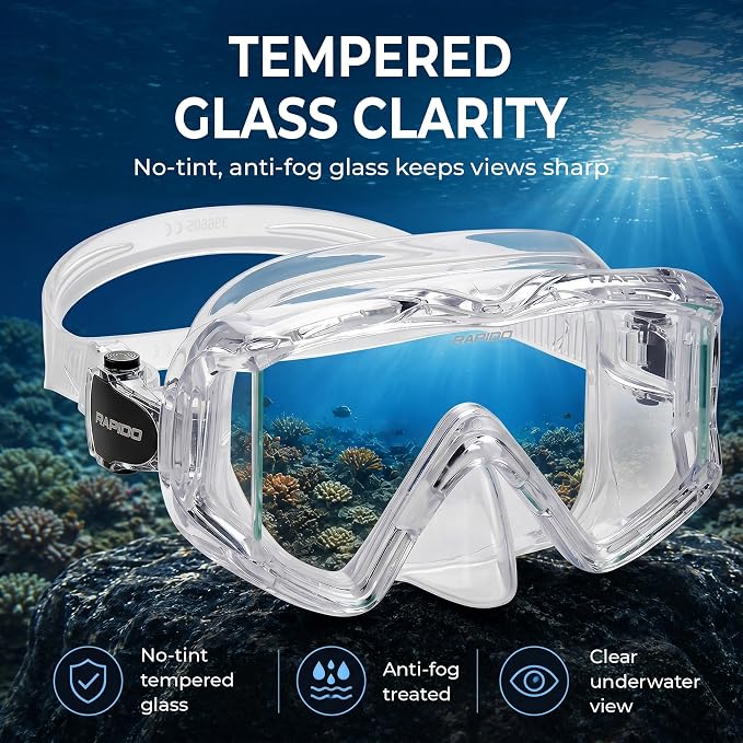 Rapido Clareza Three Lens Mask and Snorkel Combo