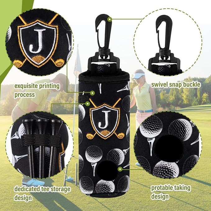 Liliful 12 Pcs Golf Accessories Kit, Include Golf Ball Bag with Hook Towel Tees Magnetic Ball Marker Divot Tool Cleaner Brush for Women Man Gifts