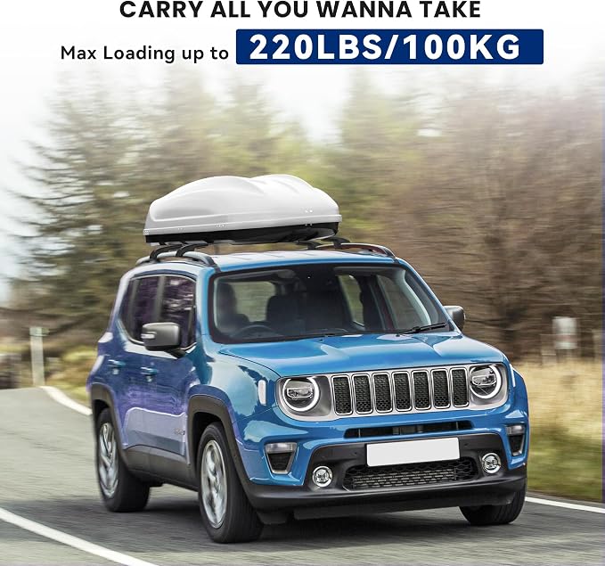 FLYCLE 220Lbs Lockable Roof Rack Cross Bars Compatible with 2015-2024 Jeep Renegade, Heavy Duty Aluminum Crossbar Fit Luggage Luggage Kayaks Bicycles Snowboard