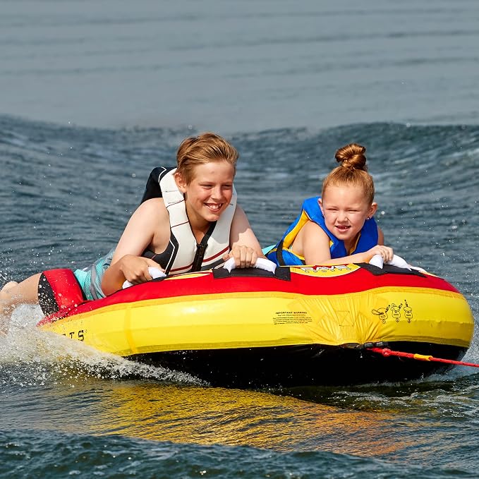 RAVE Sports Diablo II Boat Towable Tube - Inflatable Boating Tube for 1-2 Riders - Heavy-Duty Water Tube for Boats to Pull - Water Sports Towable with Quick Connector
