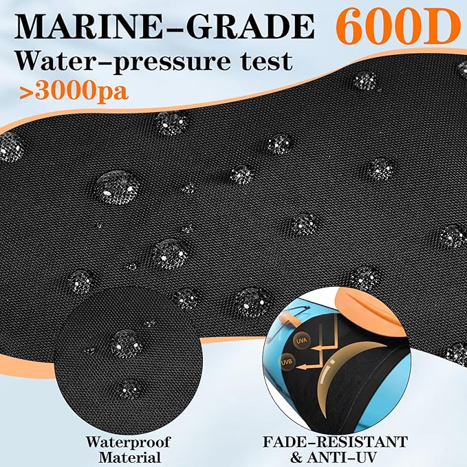 2 Pcs Kayak Spray Skirt - Coated Nylon, Waterproof & Durable, with Zipper Mesh Pocket, Ideal for Cockpit Recreational Kayaking & Kayak Fishing