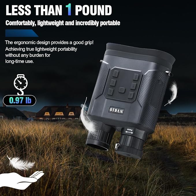 Nightiger Night Vision Binoculars 4K 6000mAh Rechargeable Night Vision Goggles High Resolution Optics FHD Night Vision Camera for Bird Watching Football Games Match Travel