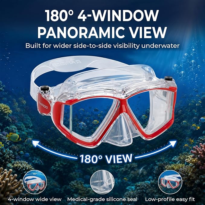 Rapido Panto-180 Four Lens Mask and Snorkel Combo