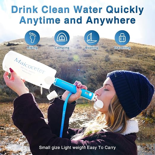 Membrance Replacement (2 Pack) for Water Filter Straw, Portable Replacement Filter for Camping, Hiking & Emergency Preparedness