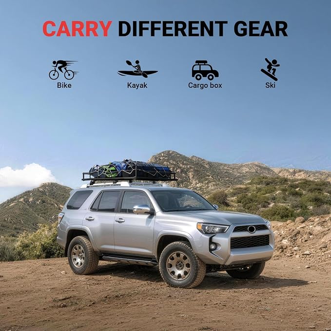 Roof Rack Cross Bars Compatible with Toyota 4RUNNER 2010-2024, Heavy-Duty Aluminum Roof Crossbars, 260 LBS Load Capacity, Rooftop Cargo Carrier for Bike, Snowboard, Skis, Luggage