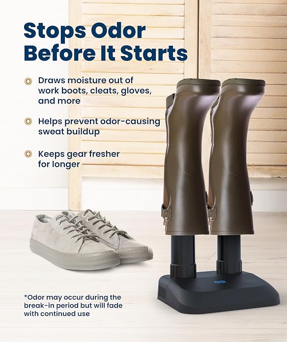 Everlasting Comfort Electric Boot Dryer for Work Boots, Silent Portable Shoe Dryer with Timer for Shoes, Boots and Cleats