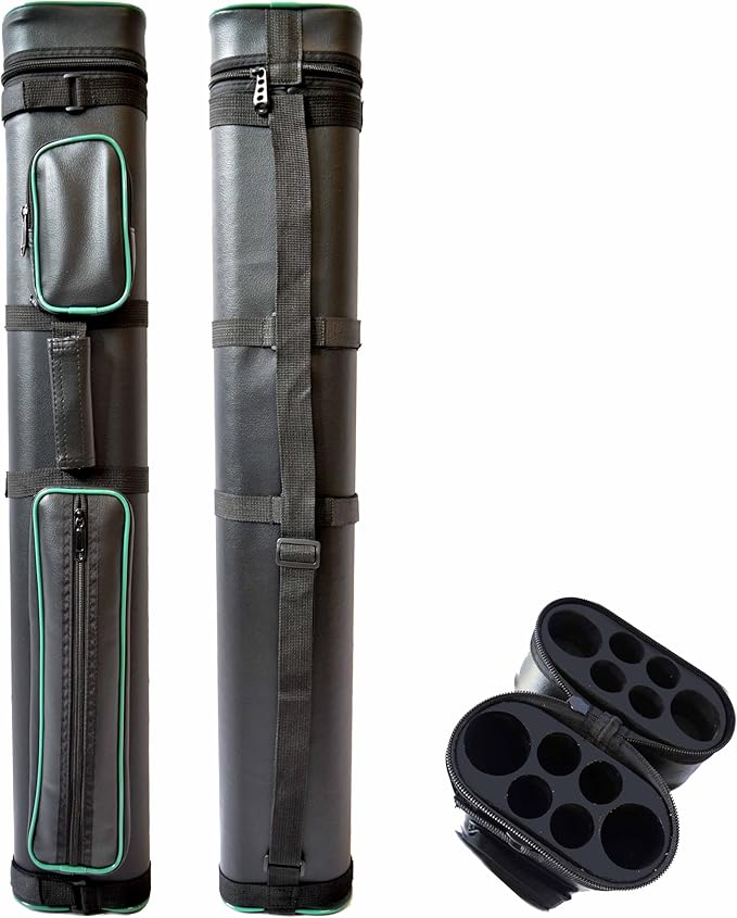 HAN'S DELTA 2x4 Hard Oval Pool Cue Billiard Stick Carrying Case, (Several Colors Available)