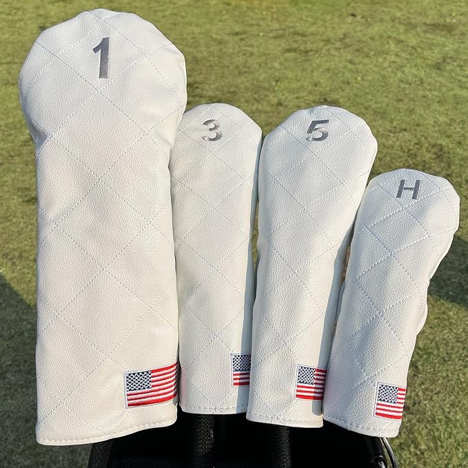 Golf Club Covers for Driver, Fairway, Hybrids - 3 Options - Golf Driver Headcover/Golf Fairway Wood Head Cover/Hybrid Headcover for Men/Women Golfer