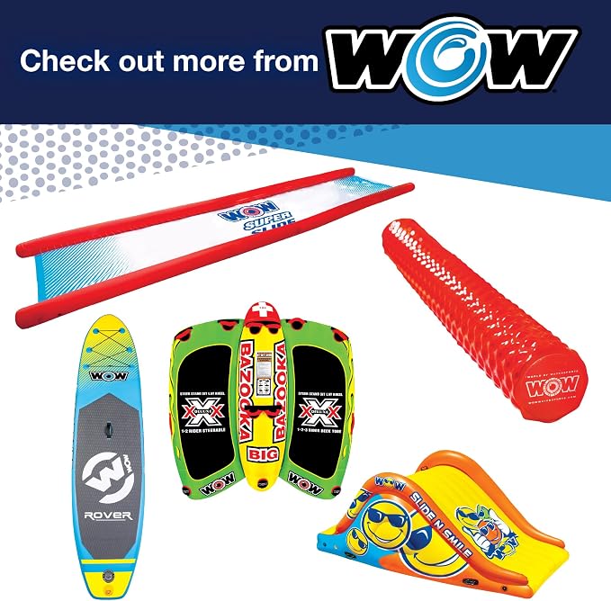 Wow Sports World of Watersports Ace Racing Boat Tube 1 Person Inflatable Towable Tube for Boating, 15-1120