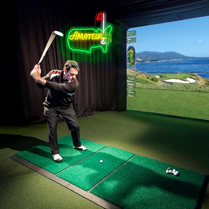 Golf Neon Sign for Wall Decor Golf LED Neon Sport Light for Man Cave | Dimmable Neon,Golfer Birthday Gifts,Led 5V USB Powered,Party,Office,Bedroom,Sport Bar Decor,Course Gym Wall Art,15.6*11.8in
