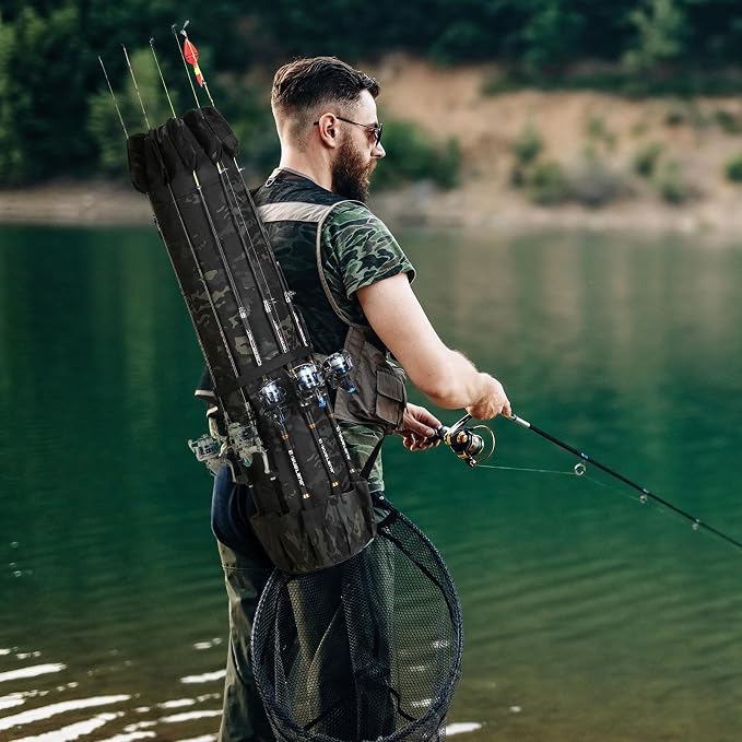 Fishing Pole Bag Rod Case, Folding Fishing Pole Bag Fishing Gear