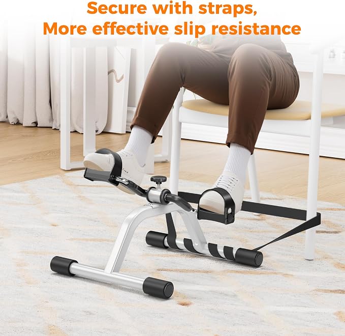 RYGEO Pedal Exerciser Mini Exercise Bike for Leg and Arm Recovery Exercise Lightweight and Portable Floor Bike