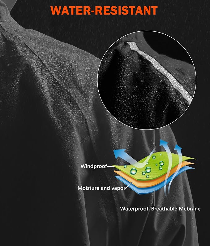 Bikewa Men's Winter Cycling Jackets Thermal Warm Water Resistant Bike Running Windproof Jacket