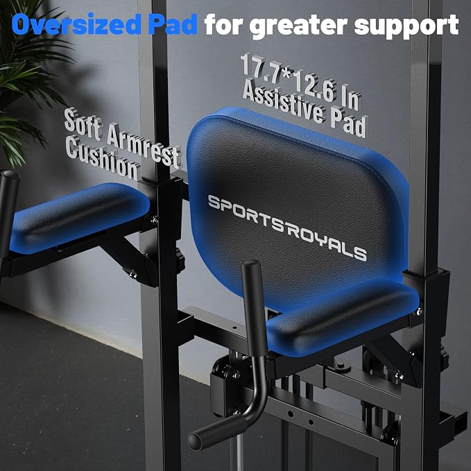 Sportsroyals Power Tower Pull Up Bar Station, 450LBS Stable Pull Up Dip Station for Home Gym Strength Training Equipment | FED Fitness