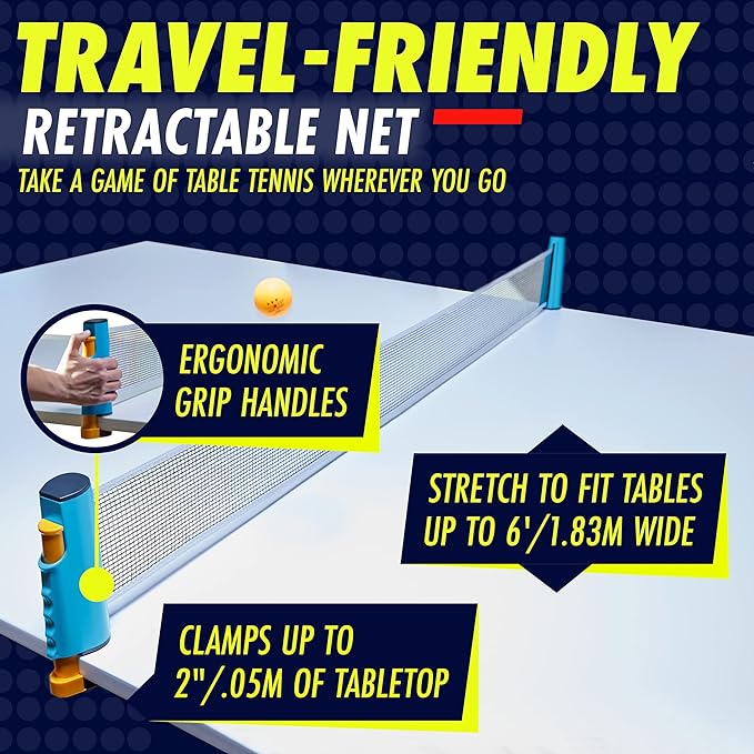 NIBIRU SPORT Professional Ping Pong Paddle Sets - 2 Player or 4 Player Table Tennis Paddles, Retractable Net, Pingpong Balls and Carry Bag Storage Case - Table Tennis Equipment & Ping Pong Accessories