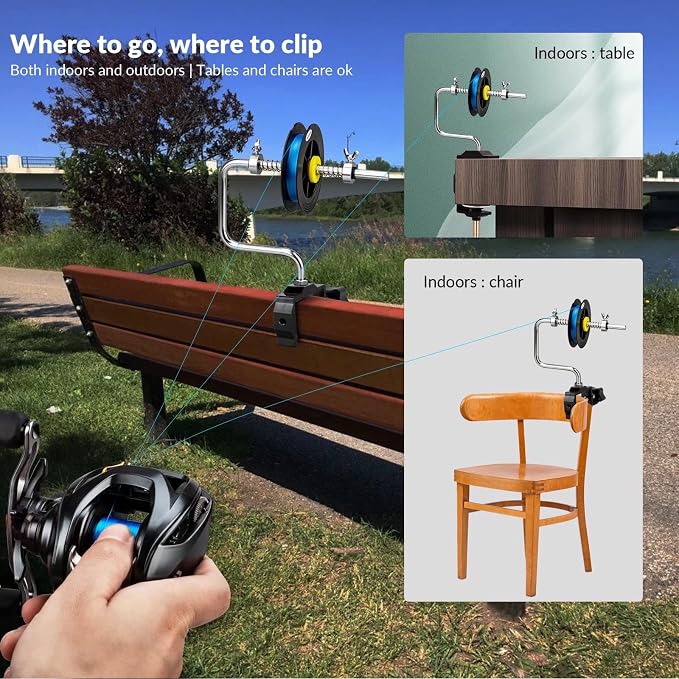 THKFISH Fishing Line Spooler Fishing Line Winder Spooler Fishing Accessories Adjustable Stable Portable Fishing Line Spooler/Fishing Line Remover
