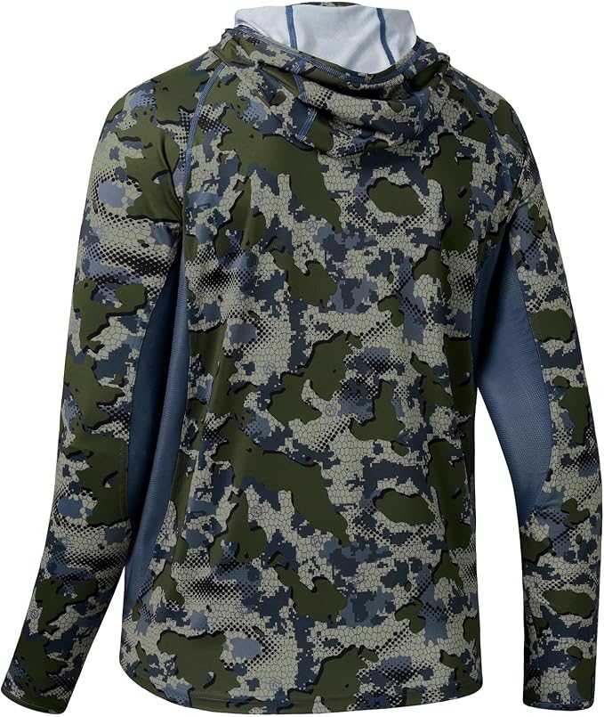 BASSDASH Men's UPF 50+ Camo Long Sleeve Hunting Fishing Hoodie Shirt