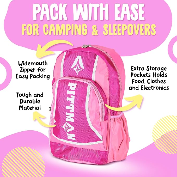 Pittman - Kids Air Mattress - Deluxe Kids Inflatable Bed with Electric Pump & Durable Backpack - Perfect Teen to Toddler Blow up Mattress for Sleepovers, Camping or Childs Travel Bed