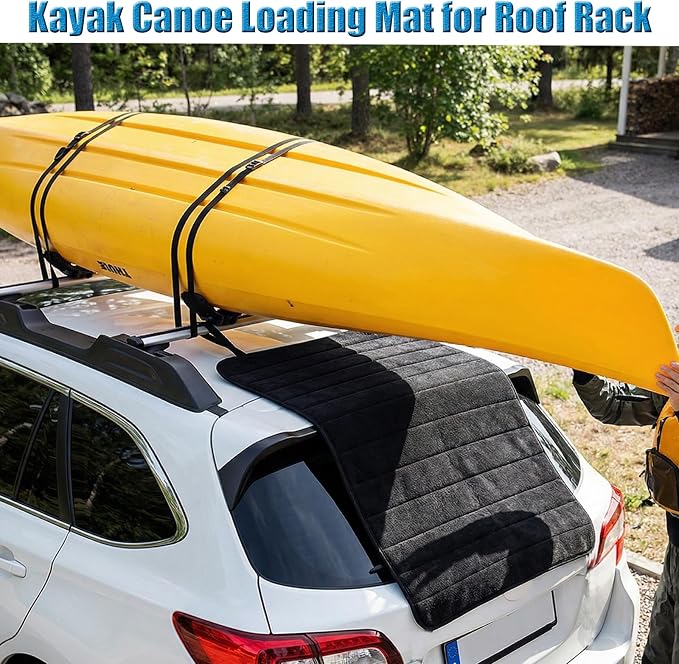 Outdoor Kayak Canoe Loading Mat for Roof Rack – Non-Skid Protective Pad | 1.Car Paint Protection Accessory 2.Slide Kayak Carrier Accessory Mat with Storage Bag 3.Outdoor Use Only