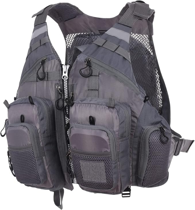 Lixada Fly Fishing Vest Fishing Jacket Breathable Polyester Mesh Design Fishing Vest