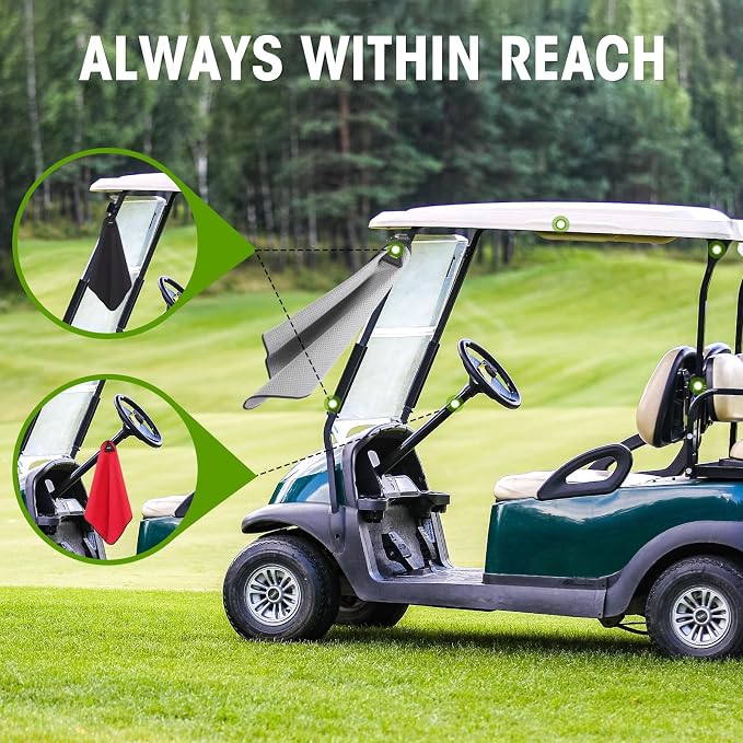 Batiyeer Magnetic Golf Towel Bulk 16" x 16" Microfiber Fabric Towels with Clip Waffle Absorbent Strength Magnet Golf Accessories Ball Cleaner for Carts Men