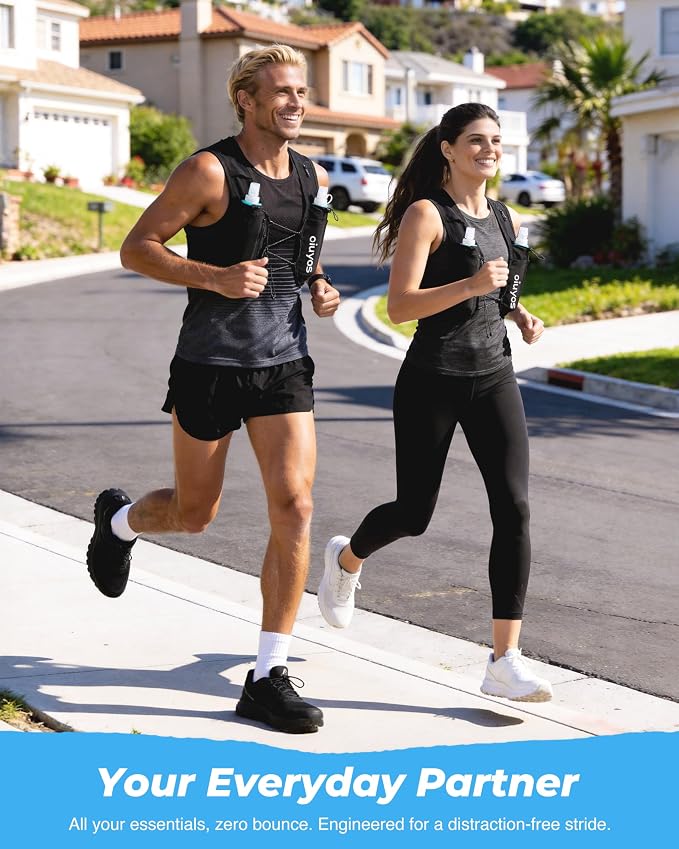 Running Vest (Small) & 2 Pack Soft Water Bottle