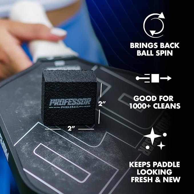 Professor Pickleball - Carbon Cleaner, Premium Pickleball Paddle Eraser for Raw Carbon Fiber Paddles, Effortless Residue Removal, Quick & Effective, Eliminates Ball Residue, Dirt, Scratches