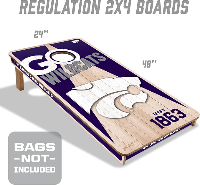 YouTheFan NCAA 2’ x 4’ Professional Wood Cornhole Game