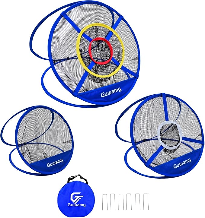 Set of 3 Golf Chipping Nets (3 Sizes) - Pop-Up Practice Targets for Indoor & Outdoor