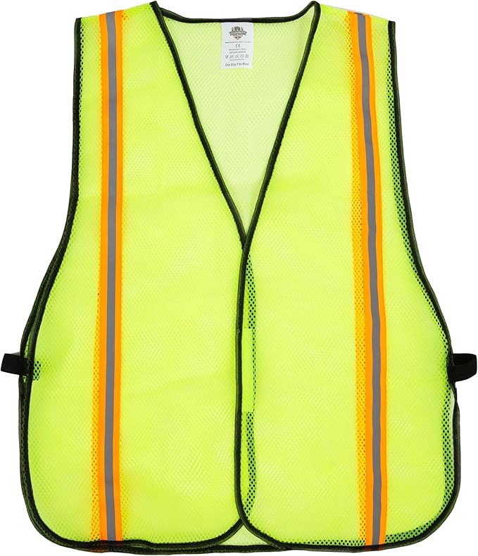 Dazonity High Visibility Reflective Safety Vest, 1pc,Durable Mesh,High Visibility Reflective Strips, Fit for Men & Women, Work, Construction,Cycling, Surveyor,