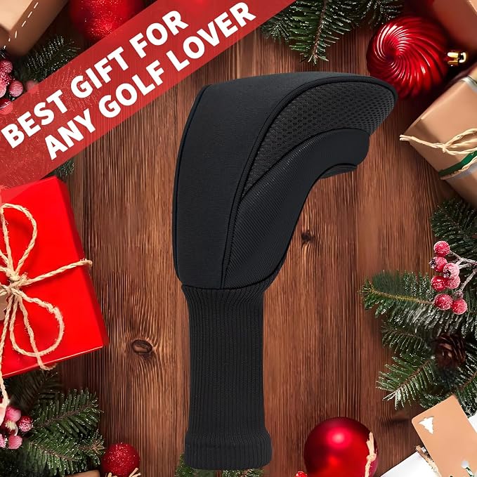 Golf Club Head Covers for Woods 3/4/5/6 Pieces Long Neck Mesh Sports Golf Club Headcovers Set with Interchangeable No. Tags 3 4 5 6 7 X Golf Accessories for Men Women