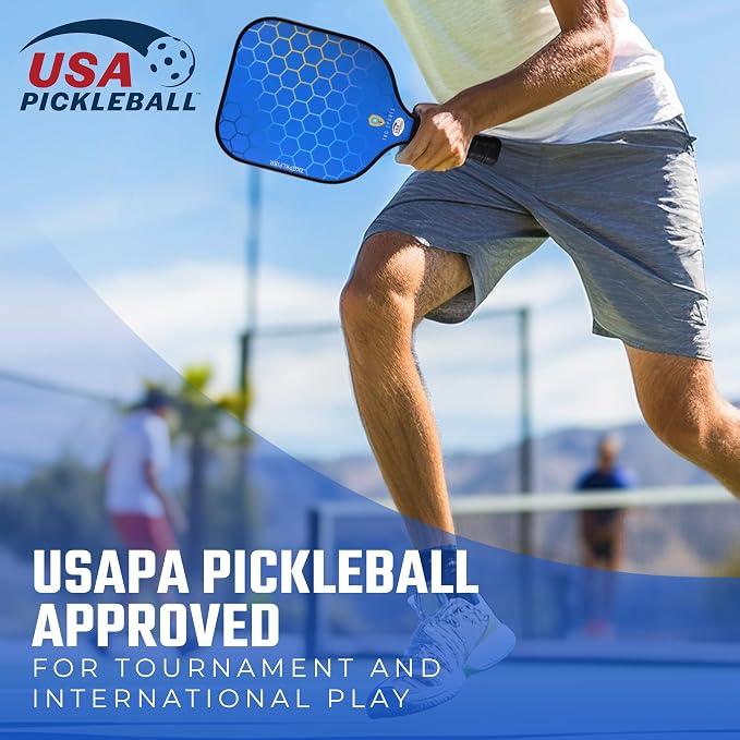 TKG Sports Pickleball Set with Bag - 2 14mm Honeycomb Core Paddles | 2 USAPA Approved Pickleball Paddles, 2 Indoor and 2 Outdoor Pickleball Balls, 2 Cooling Towels - Rackets for Adults and Teens
