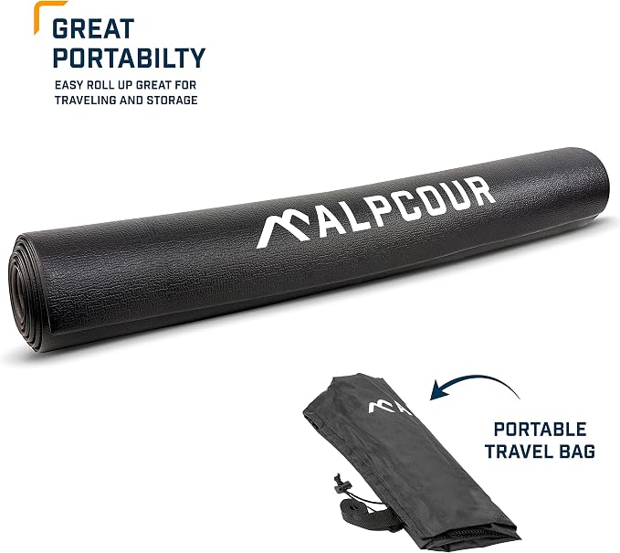 Alpcour Magnetic Bike Trainer Stand for Indoor Riding – with Multipurpose Bike Trainer Mat – 36”x78”