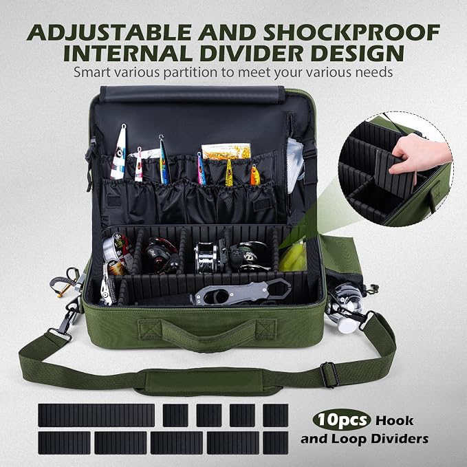 Goture Fishing Reel Case, Customize Storage, Shockproof Internal Divider Design, Structured Load-Bearing Design, Tough and Water-resistant, Keep Reels Protective