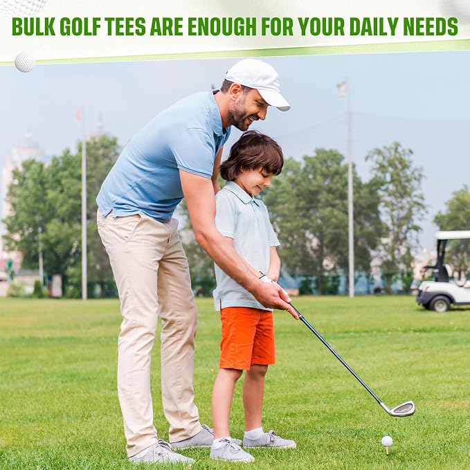 Mudder Golf Tees Bulk Wooden Bamboo Golf Tees Multicolor Wood for Men Balls Accessories