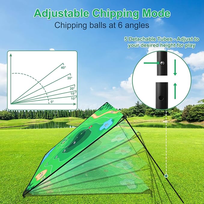 Golf Chipping Game Set, 71"x71" Golf Game for Battle Outdoor, Chipping Pong for Backyard with Sticky Balls & Storage Bag