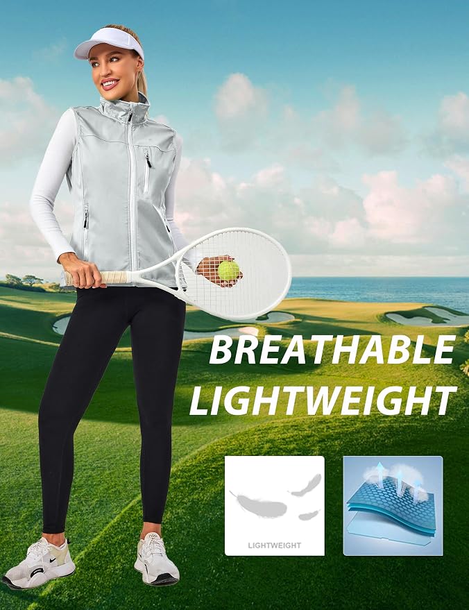 Little Donkey Andy Lightweight Cycling Vest Windproof Sleeveless Jacket for Women Water-Repellent Stretch Vest for Running