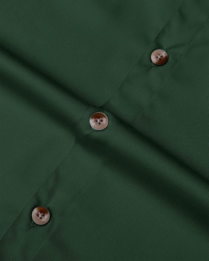Alimens & Gentle Short Sleeve Fishing Shirt Wicking Fabric Sun Protection Casual Button Down Shirts