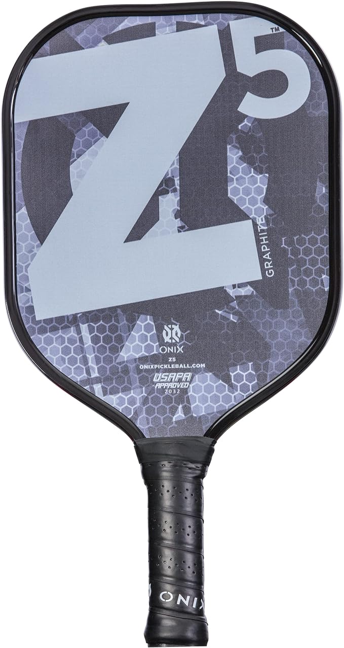 Onix Graphite MOD Z5 Carbon Fiber Pickleball Paddle with Wide-Body Shape. Honeycomb Core, Graphite Face & Cushion Comfort Pickleball Paddle Grip