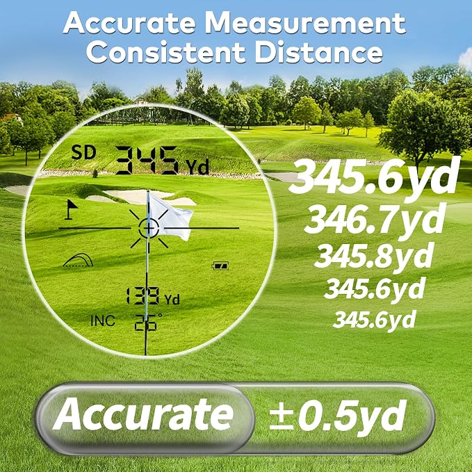 Golf Rangefinder with Slope and Magnetic, 1200/1500 Yards Range Finder Golf, 7X Magnification Flag Lock Vibration, Rechargeable Distance Measurement Device for Golfing Accessories