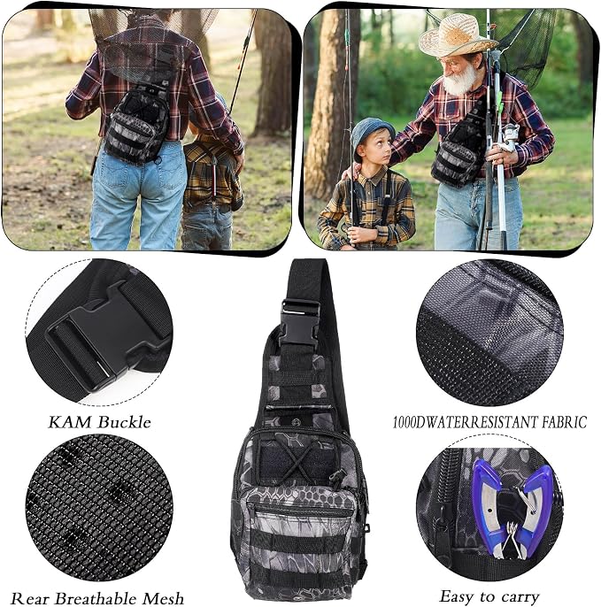 397 Pcs Fishing Accessories Kit Tools Include Backpack Fishing Tackle Box with Hooks Weights Sinkers Spinner Blade Gear