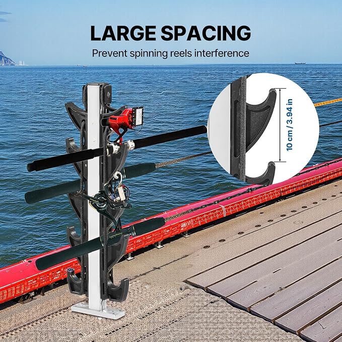 Fishing Rod Holder for Boat, Crappie Rod Holder for Transportation & Storage，Heavy Duty Angler Accessory for Fishing Boat & Pontoon boat (8 Rod)